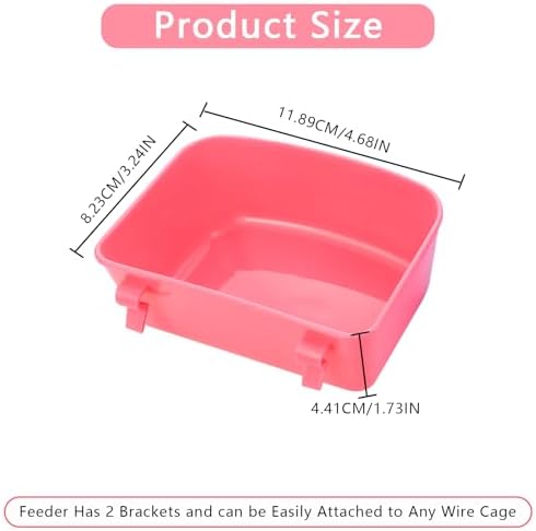 4 PCS Cage Cups Rabbit Feeder Waterer, Chicken Birds Feeders Hanging, Food and Water Container for Pet, Bath Water Bowl Universal for Birds Hamsters Rats Rabbit Guinea Pig Small Pets (Blue, Pink)
