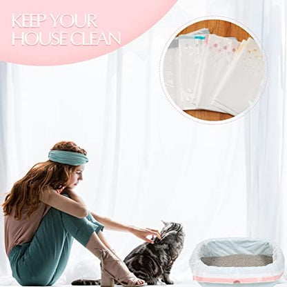 Jutom 42 Count Jumbo Sifting Cat Litter Box Liners with Holes 36''x18''