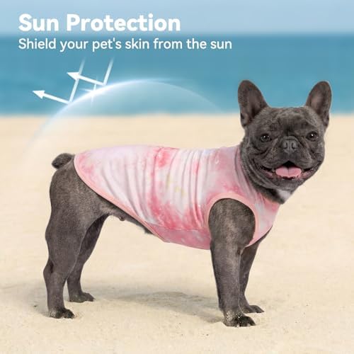 cyeollo 2Pack Dog Cooling Shirts Evaporative Dog Cooling Vest, L, Pink