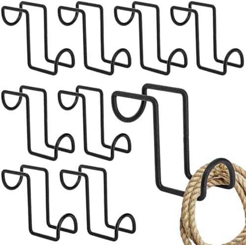 Cididu 8 Pcs Tack Hook 4 Inch, Heavy Duty Horse Halter Rack, Over Rail Bridle Hooks, Metal Horse Water Bucket Hangers for Hanging Horse Bridles, Saddle Fence Door Holder, Horse Stall Accessories