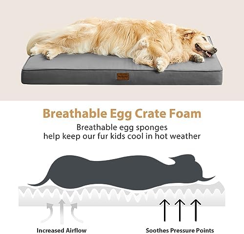 BFPETHOME Outdoor Waterproof Dog Bed for Large Dogs, Washable Cover, 54"