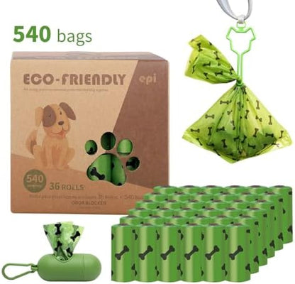 Dog Poop Bags 540 Count (36 Rolls) – Biodegradable, Extra Thick, Leak-Proof Pet Waste Bags | Unscented Doggie Bags | Fits All Dispensers | Eco-Friendly | All Breeds