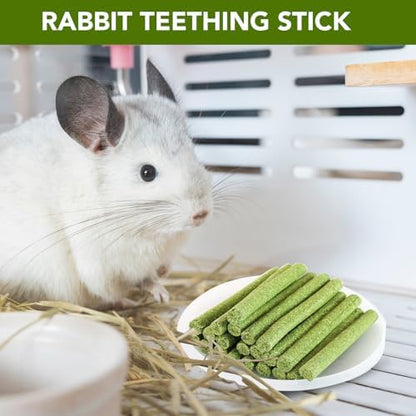 WDEFUN 45 PCS Timothy Hay Sticks for Rabbits Natural Molar Teeth Stick Chew Toys for Bunnies Chinchillas Guinea Pigs Hamsters and Other Small Animals Treats