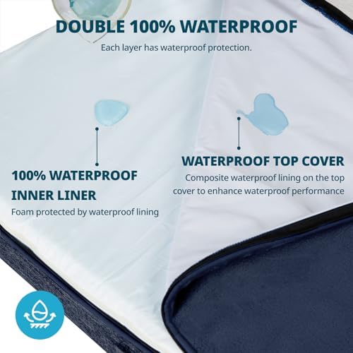 LIORCE Memory Foam XL Dog Bed - 4” Thick Orthopedic Beds for Extra Large Dogs - Waterproof Dog Bed with Removable Washable Cover & Wrap-Around Zipper - Ultimate Comfort and Easy Maintenance