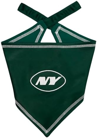 Pets First NFL New York Jets TIE Bandana, Size Large/X-Large. Dog Bandana Scarf Bib for Pet Cat Dog. The Ultimate Game-Day, Party Bandana