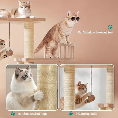 YITAHOME 40" Stable Pine Wood Cat Tree
