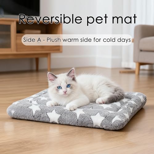 Dog Bed Mat for Crate, Soft Kennel Pad, Durable Comfort Mat for Dogs and Cats, Home and Crate Use (Gray, 18"*14"*1.5")
