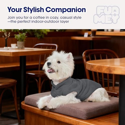 FUAMEY Dog Fleece Vest for Large Dogs,Warm Stretchy Dog Sweatshirts Pullover with Leash Hole Dogs Sweater Soft Pet Turtleneck Cozy Pet Vest Lightweight Sleeveless Grey L