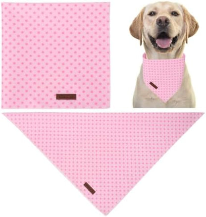 Pink Polka Dog Bandana, UP URARA PUP Puppy Bandana for Small,Medium Dog, Comfortable Cotton Triangle Bid Scarf Dog, Pet Kerchief for Girl Female Dogs or Cats, Fancy Fall Classic Dog Bid Scarf
