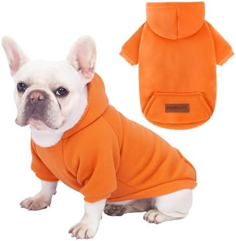 1 Pack Dog Hoodie Warm Hood Dog Sweater Cold Weather Small Dogs Sweatshirt Comfort Pet Clothes for Small Medium Dogs with Pockets Cats Chihuahua Clothes for Male Female Girl Boy Sporty Daily Wear