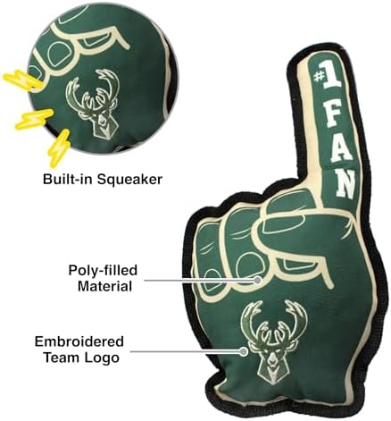 Pets First NBA #1 Fan Toy. Best Sports Dog Toy with Double Stitched Trim and Tough Nylon Material Filled with Chewable Polyfil and Inner Squeaker
