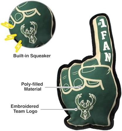 Pets First NBA #1 Fan Toy. Best Sports Dog Toy with Double Stitched Trim and Tough Nylon Material Filled with Chewable Polyfil and Inner Squeaker