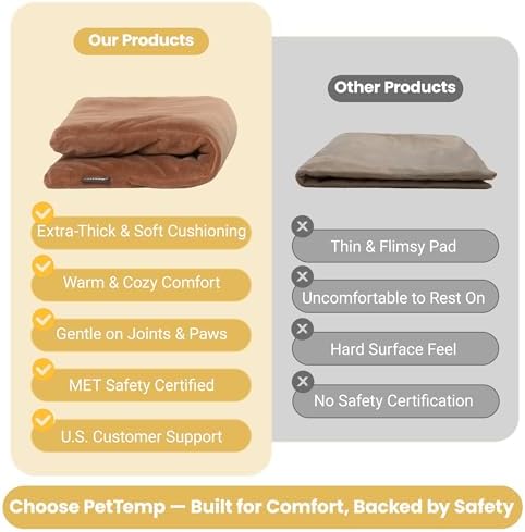 Pet Heating Pad for Cats and Dogs, Heated Cat Bed & Dog Heating Pad with 5 Temperature Levels, Waterproof Heated Pet Mat with Timer, Auto Power-Off and Chew Resistant Cord, 16'' x 13''
