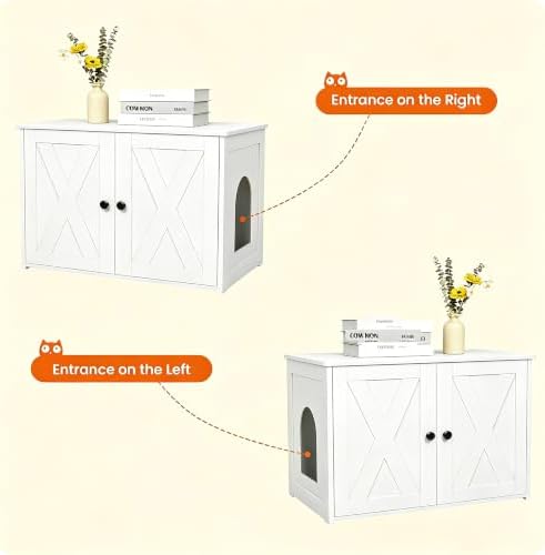 Dwanton Cat Litter Box Enclosure, Hidden Litter Box Furniture, 27.6 Inches