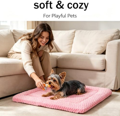 Dog Bed Mat - Durable & Cute Crate Dog Beds for Small Dogs & Cats, Comfortable Kennel Pad for Home, Crate & Travel