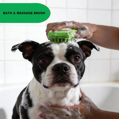 Rubber Curry Brush for Short Haired Dogs, Gentle Curry Comb
