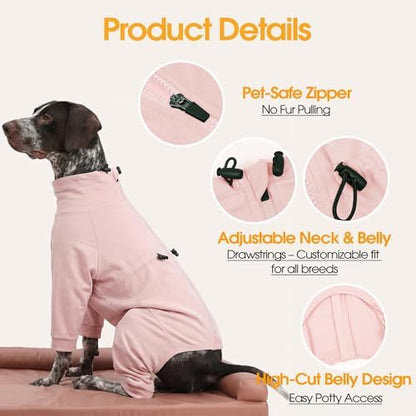 Adjustable Recovery Suit for Small Dogs, Dog Pajamas, Pink, S