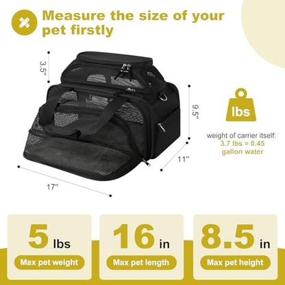 pidipiti 17x11x9.5 Soft-Sided pet Carrier,for Extra-Small Dog or Medium cat