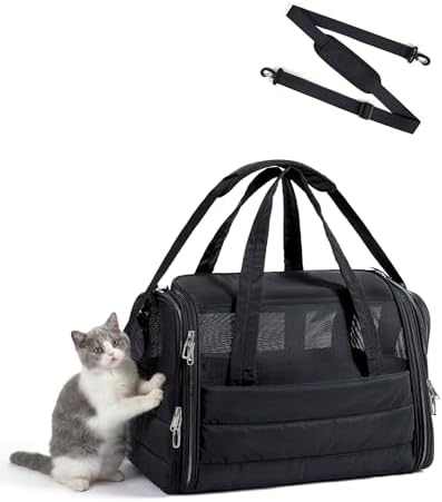 BAGSMART Cat Carrier Soft-Sided Puffy Quilted Collapsible Pet Travel Bag
