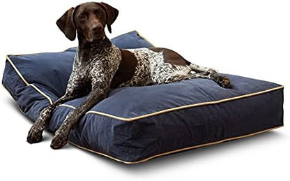 South Pine Porch Buddy Reversible Rectangle Pillow Style Microfiber Dog Bed with Removable, Machine-Washable Cover, Denim, Medium (42 in. x 30 in.)
