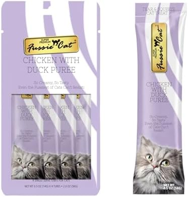 Fussie Cat Chicken with Duck Puree Grey 4 Count (Pack of 4)