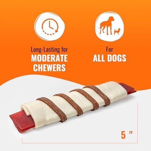 GOOD 'N' FUN Wraps High Protein Dog Treat with Real Beef Tendon, 8 Count