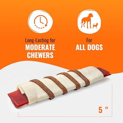 GOOD 'N' FUN Wraps High Protein Dog Treat with Real Beef Tendon, 8 Count