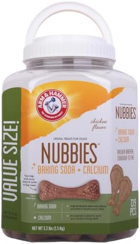 Arm & Hammer Nubbies Dental Treats Value Size, Chicken Flavor, 139 Ct, 6-Pk