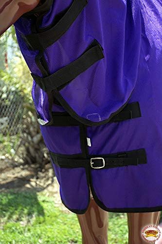 HILASON 66 in Purple Horse Fly Sheet UV Protect Mesh