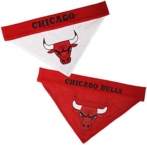 Pets First NBA Dog Bandana - Chicago Bulls Reversible Pet Bandana. 2 Sided Home & Away Sports Bandana with a PREMIUM Embroidery TEAM Logo, Large/X-Large
