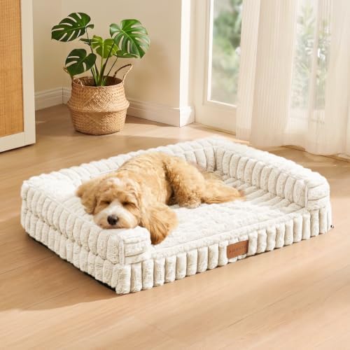 Orthopedic Large Dog Bed Furry Pet Bed, Washable Cover 36''X24''