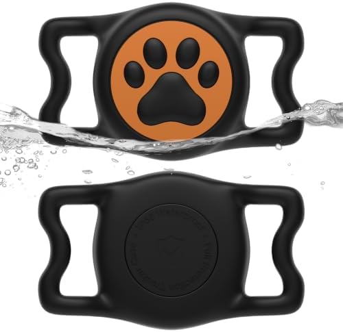 IP68 Waterproof Dog AirTag Holder for Dog Collar, Soft, Stretchy Silicone