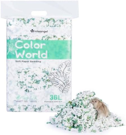Niteangel Paper Pellets Hamster Bedding: 36L White/Green Absorb Odor