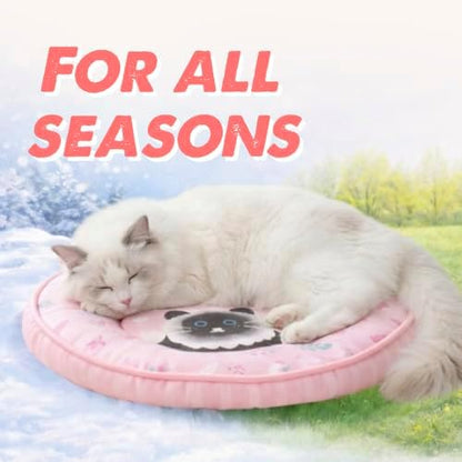 BLUE BAY Donut Pet Bed for Cats and Small Breed Dogs, Lightweight Round Pet Mat Bed, Easy to Clean, Calming and Secure