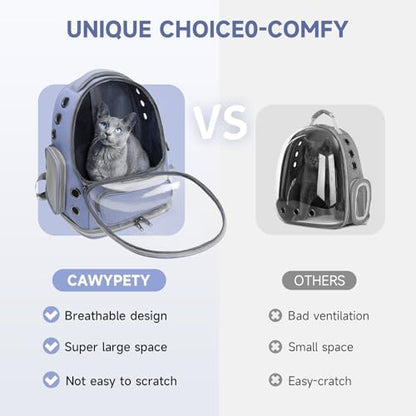 Cawypety Cat Backpack Carrier Large Space Bubble Backpack up to 12lbs Blue