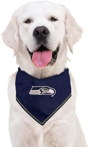 NFL Seattle Seahawks TIE Bandana, Large/X-Large. Dog Bandana Scarf Bib for Pet Cat Dog. The Ultimate Game-Day, Party Bandana