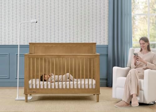 Delta Children Smart Sleep Baby Monitor with Floor Stand, Auto Motion Tracking/Alerting, 360° Pan/45° Tilt, Night Vision, Two-Way Talk, Temp & Humidity Alerts, Alexa/Google Compatible, 2.5K/1440p QHD