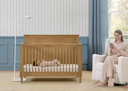 Delta Children Smart Sleep Baby Monitor with Floor Stand, Auto Motion Tracking/Alerting, 360° Pan/45° Tilt, Night Vision, Two-Way Talk, Temp & Humidity Alerts, Alexa/Google Compatible, 2.5K/1440p QHD