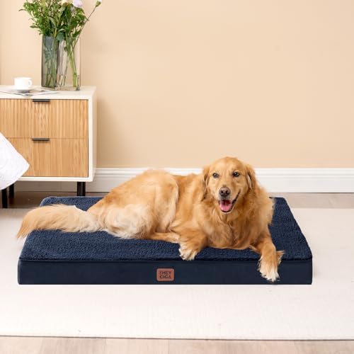 EHEYCIGA Orthopedic Dog Bed Large with Removable Washable Cover, 35IN Navy