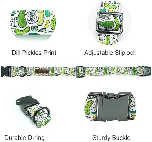 Summer Green Big Dills Print Dog Collar for X-Small Dogs