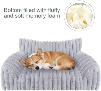 Cute Dog Couch for Medium Large Dogs,Dog Cat Couch Sofa,Dog Bed,L,Grey