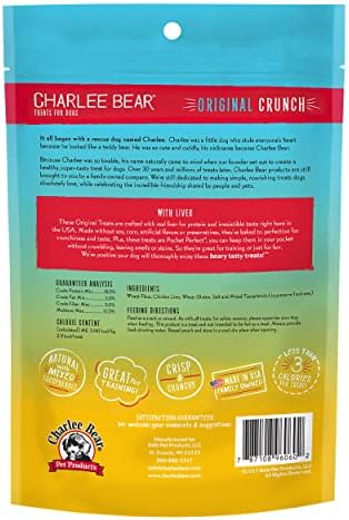 Charlee Bear Dog Treat, 6-Ounce, Liver (Pack of 2)