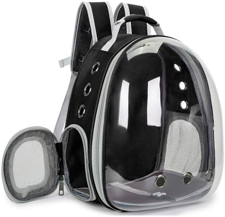 Cat Backpack Carrier Bubble Carrying Bag (Black)