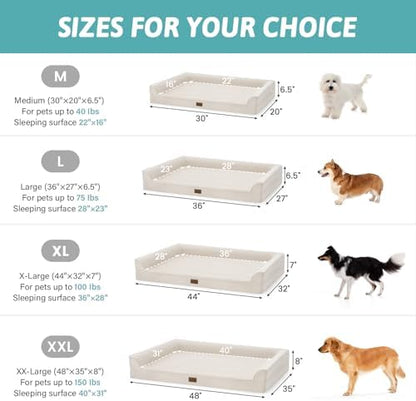 COZY KISS Orthopedic Dog Bed for Extra Large Dogs, U Shaped XXL 48x35 inch