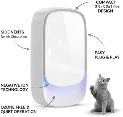 Cat Litter Odor Deodorizer, Plug In, Safe Air Purifier for Pets