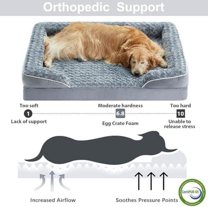 WNPETHOME Orthopedic Washable Dog Bed Large for Senior Dog Cozy Sleep