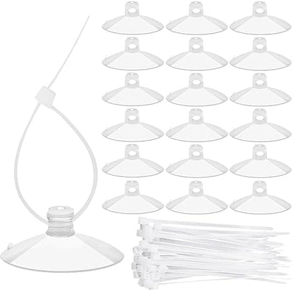 Suction Cups with Zip Ties 30 Pieces Small Aquarium Suction Cups and 50 Pieces Adjustable Zip Ties Cables Set for Aquarium Fish Tank, Crafts, Festivals Decoration