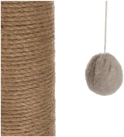 Trixie Valencia Scratching Post – Cat Tower with Sisal Posts, Condo & Dangling Toy – Compact Cat Furniture for Indoor Cats – Gray, 17.3" x 13" x 28"