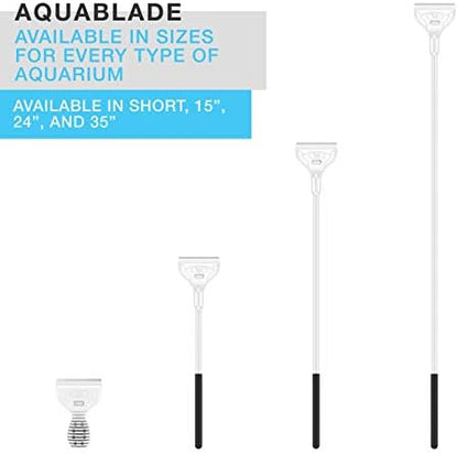 Continuum Aquatics AquaBlade M - Short Stainless Steel Aquarium Scraper to Clean Aquarium Tank,White
