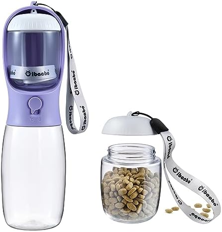 Cibaabo Dog Water Bottle Portable with Food Container & Filter for Travel